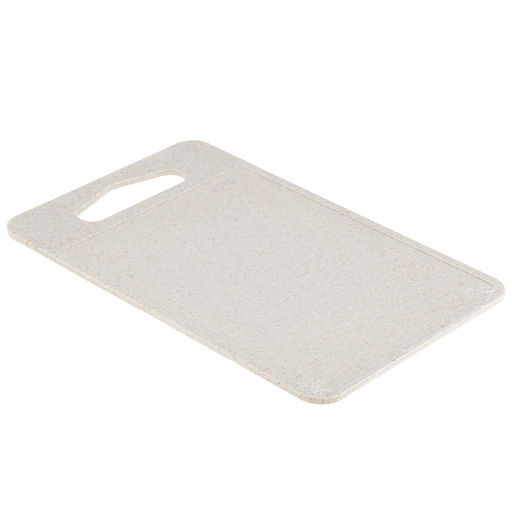 Доска разделочная пластмассовая "Точка" 31х20х0,5см, прямоугольная, защитный борт, с текстурой против скольжения продуктов, отверстие для подвешивания, бежевый, в т/у пленке (Китай)