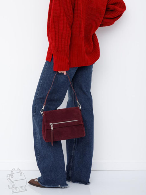 Сумка женская кожаная 8273-2PEF purple red Polina&Eiterou