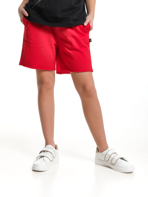 Шорты для спорта для девочки свободные отрезные 22-7677 красный - Mini maxi фото 15