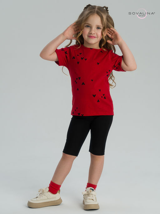 Костюм Актив сердечки на красном-черный - Sovalina фото 20