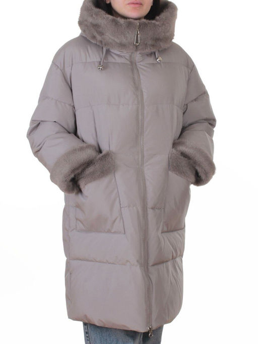 6093 GRAY Куртка зимняя женская оверсайз (200 гр. холлофайбер)