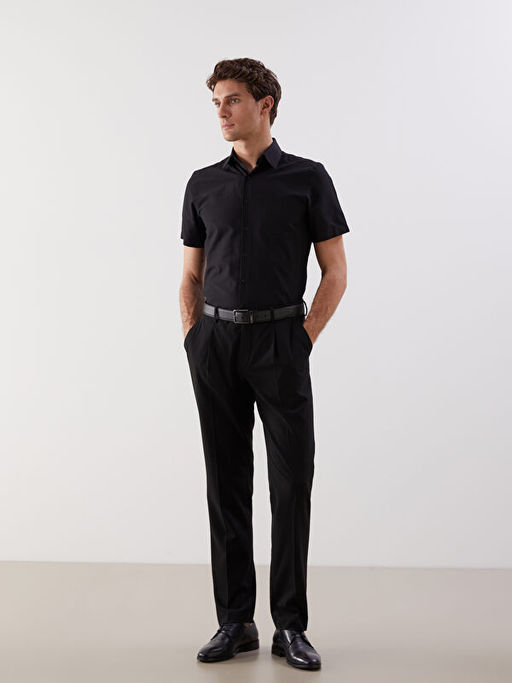 Regular Fit K?sa Kollu Poplin Erkek G?mlek