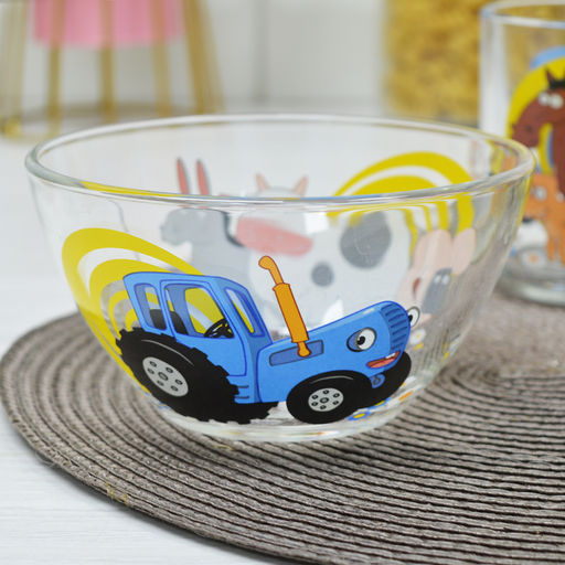 Набор СИНИЙ ТРАКТОР 3 пр.: кружка 250 мл, салатник 13 см, тарелка 19,5 см в под.уп. арт.СТН3-1 /МФК/  фото 3