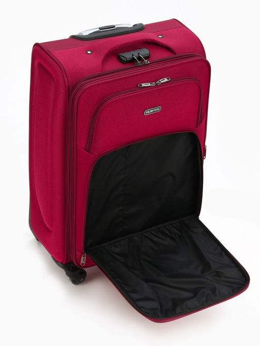 Чемодан на колёсах средний 72 л (M), на молнии, с увеличением, кодовый замок, 4 колеса, красный