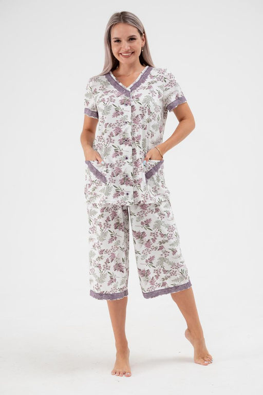 Пижама женская из кулирки Ворожея укроп - Амадэль фото 3