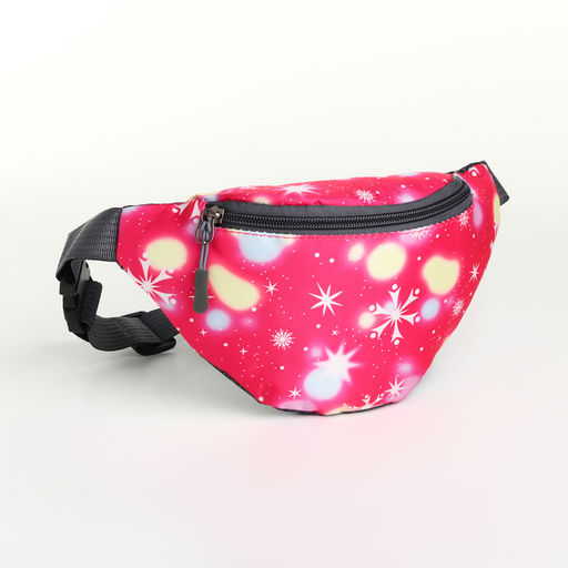 Сумка поясная «Космос» детская, на молнии, малиновая