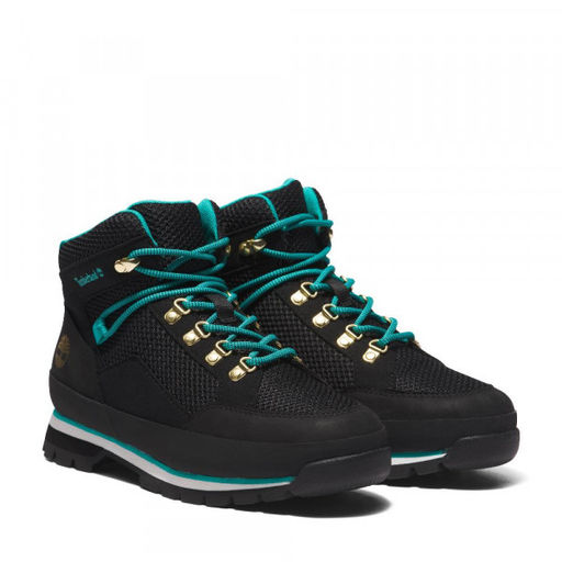 Женские ботинки Timberland Euro Hiker Boot Fabric/Leather WP черные  фото 7