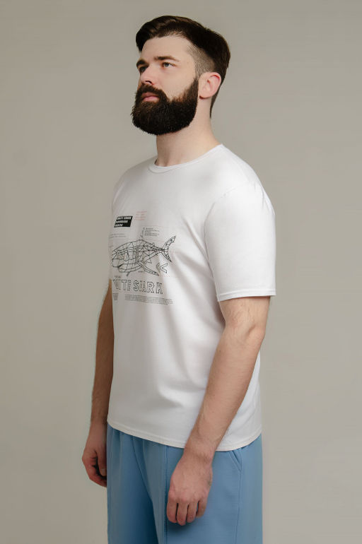 Арт. 67111 Футболка мужская 50-58 (5 шт) Цвет:белый