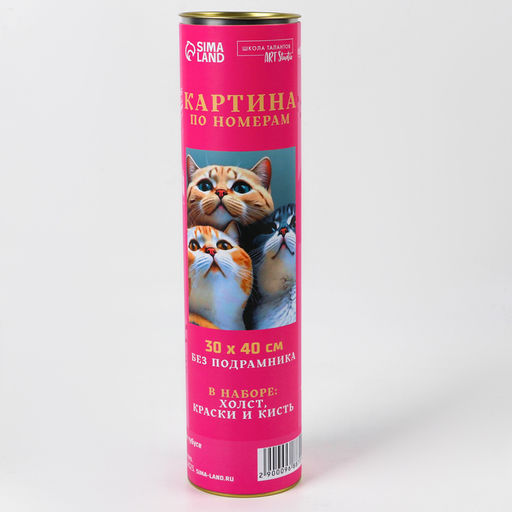 Картина по номерам в тубусе Котята, 30*40 см - Школа талантов фото 5