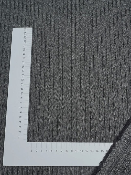 Шерсть костюмная Елочка-полоска цв.т.серый, ш.1.55м, шерсть-75%, п/э-25%, 230гр/м.кв - Купава фото 9