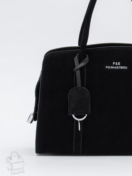Сумка женская кожаная 2410YF black Polina&Eiterou