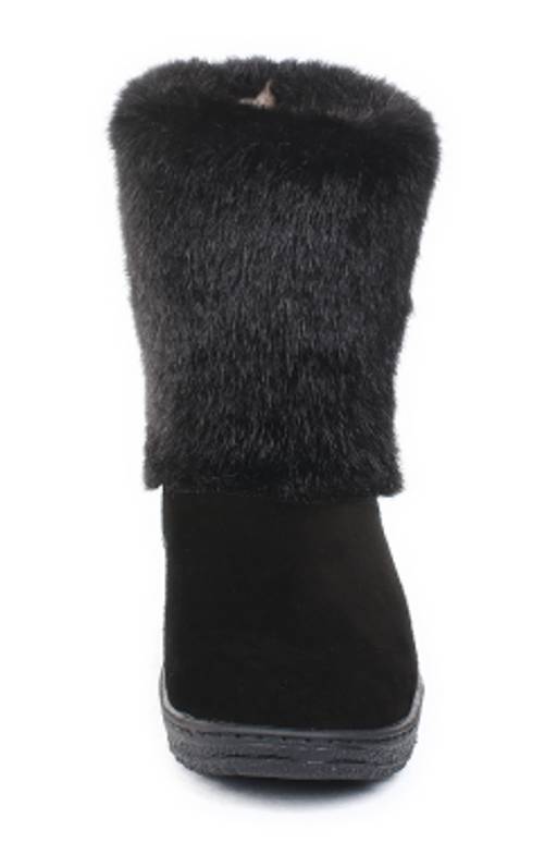 Унты женские на литой подошве. Черные. Мех норка черная. Короткие. - Roshva фото 5