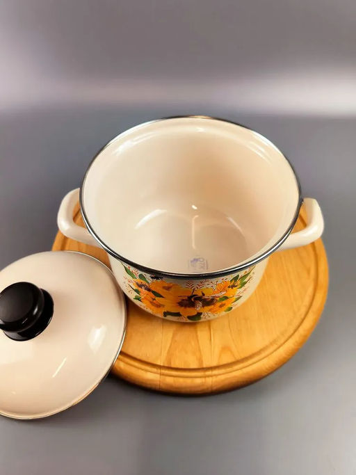 Кастрюля 2,0 литра (Цветочный мед) (С-1610АП2/4Жм) - Лысьвенские эмали фото 3