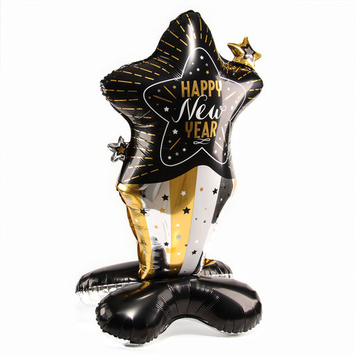 Воздушный шар фольгированный 68" «Новогодняя звезда», на подставке