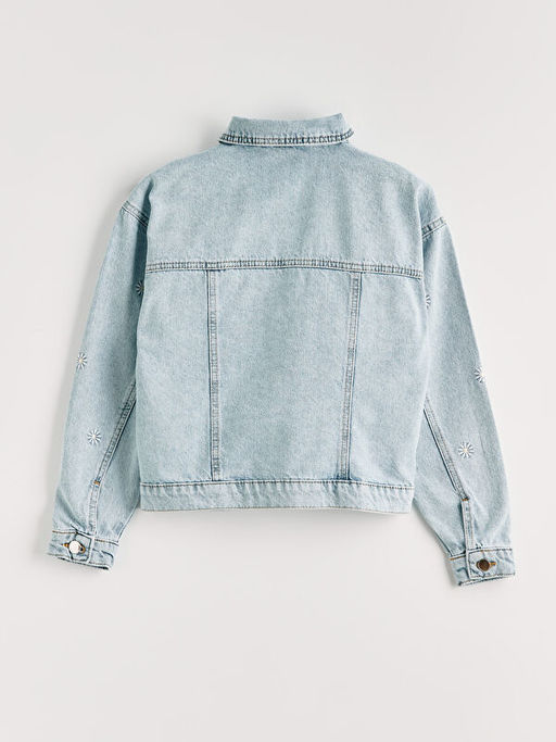 ?i?ek Nak??l? K?z ?ocuk Jean Ceket