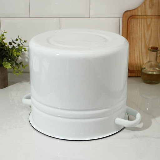 Цена за 2 шт. Кастрюля эмалированная, 9 л, d=21 см, с крышкой, без деколи, белая