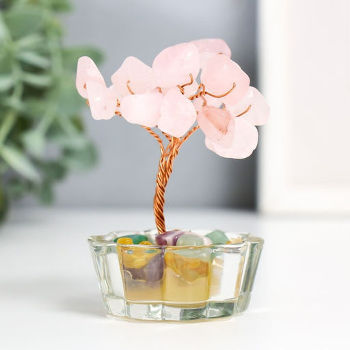 Бонсай декоративный «Денежное дерево в стекле», 18 камней, 8.5×5×5 см