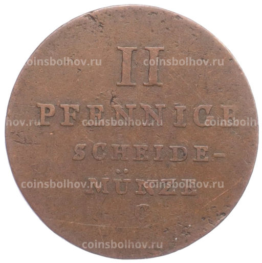 Монета 2 пфеннига 1824 года С Брауншвейг-Каленбург-Ганновер