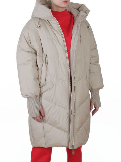 H906 BEIGE Куртка зимняя женская (200 гр. холлофайбер)