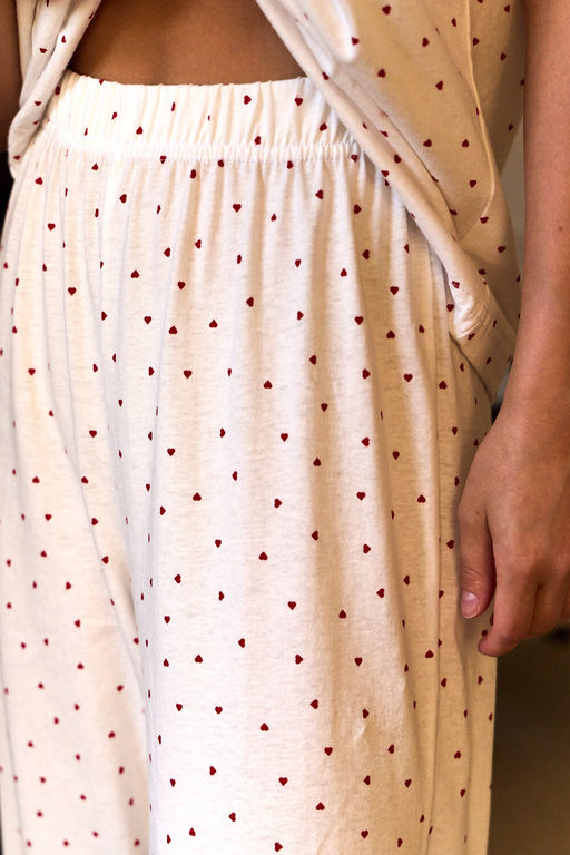 Пижама с брюками хлопковая Сердце