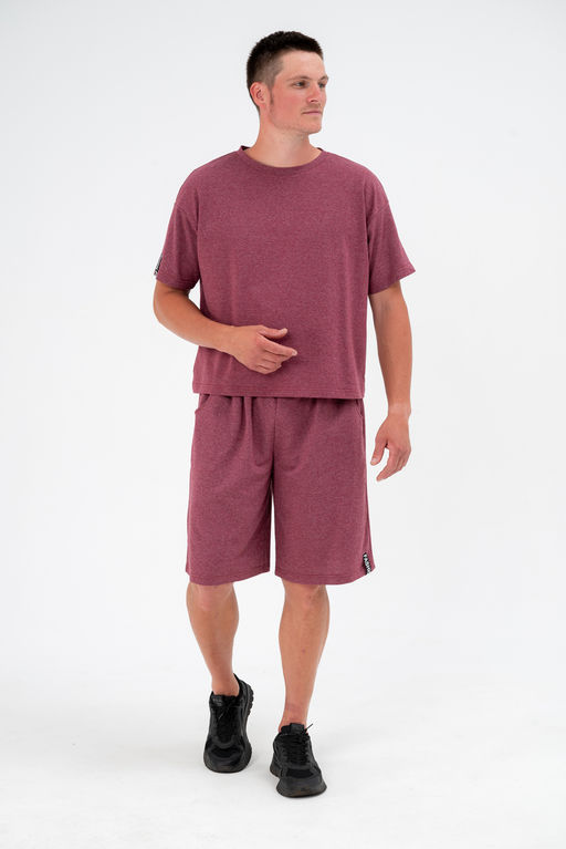 Костюм из футера унисекс бордо-меланж - Амадэль фото 17