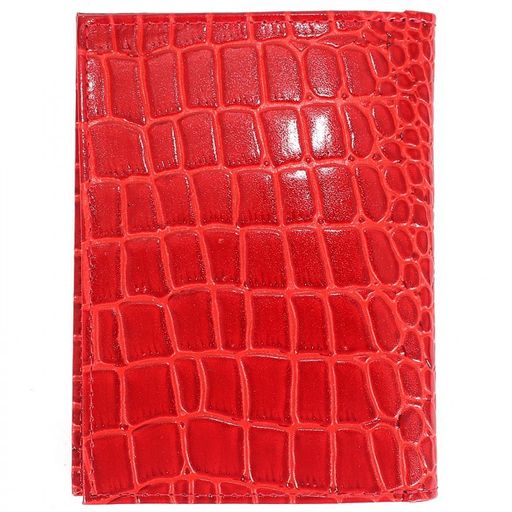 Обложка для авто+паспорт-Croco-ВП-102 натуральная кожа красный крокодил (203) 202332  фото 2
