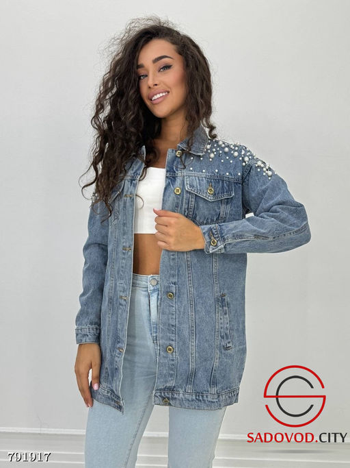 Джинсовка с жемчугом женская - Bruno фото 3