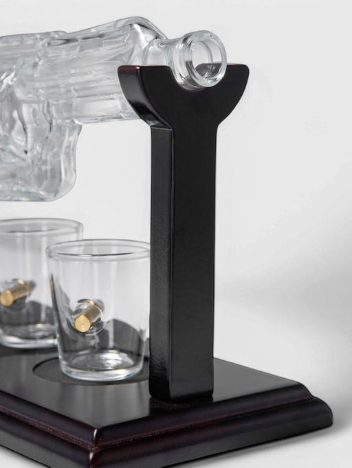 Мини-Бар «Револьвер», 250 мл, 2 стопки, на подставке, стекло, дерево