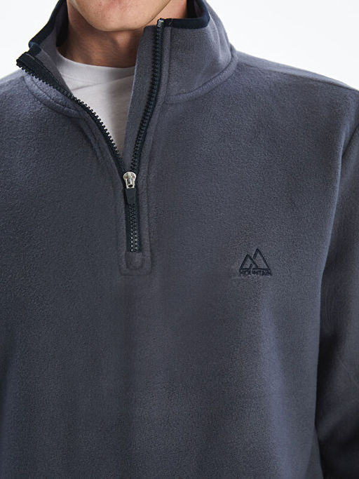 Dik Yaka Biyeli Erkek Sweatshirt