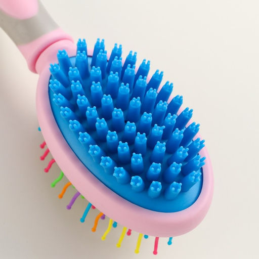 Двусторонняя щётка - расческа с волнистыми зубьями, средняя, 6 х 19 см, розовая - Пижон фото 4