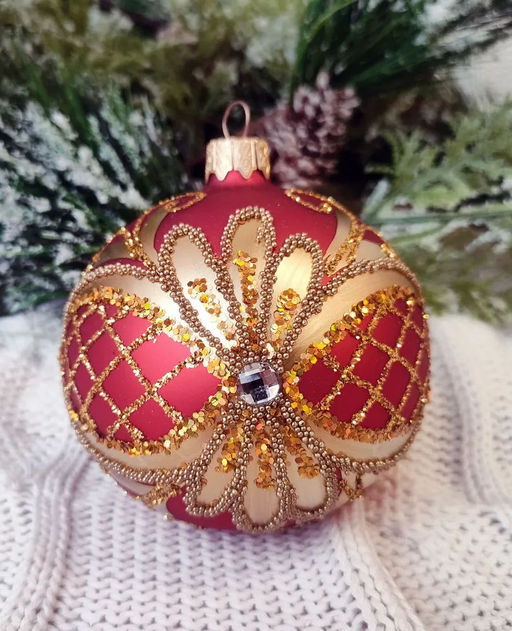 (цена за 2 шт) Елочный шар Цветочный-2 6,5см индивид.уп. - Коломеев фото 2