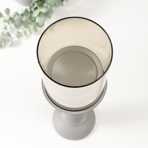 Металлический подсвечник на 1 свечу d=9 см «Хевард», серый, d=9 см, 10×10×36 см