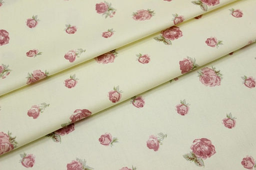 Сатин Величие роз - цветочки цв.шампань, (комп), ш.1.6м, хлопок-100%, 110гр/м.кв - Купава фото 4