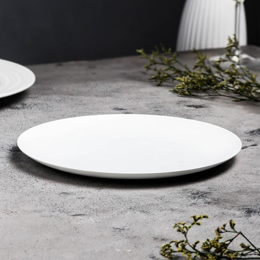 Подсвечник плоский «Чашка», металл, 22.5×1.6 см, белый