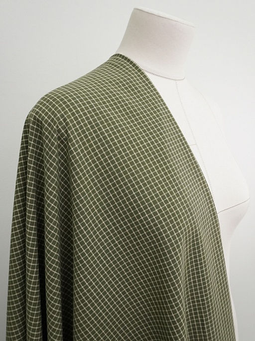 Пестрядь Средняя клетка на темном хаки, ш.1.45м, хлопок-95%, п/э-5%, 140гр/м.кв - Купава фото 6