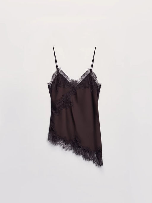 Асимметричный топ с кружевом / Zarina  фото 9