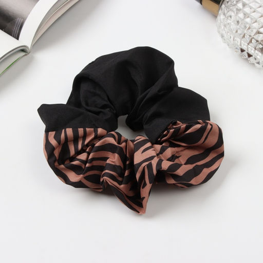 Цена за 2 шт. Резинка для волос «Орбита», полоски стиль,12 см, чёрно-коричневая