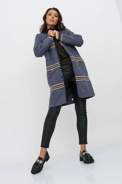 ЗЛАТА Кардиган В 1617/джинсовый микс