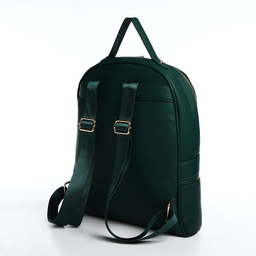 Рюкзак женский из искусственной кожи на молнии, 2 кармана, цвет зелёный - Simaland фото 2