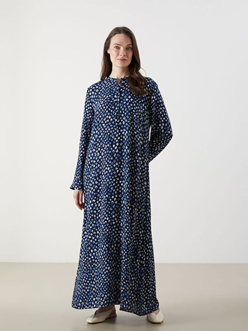 Hakim Yaka Desenli Elbise