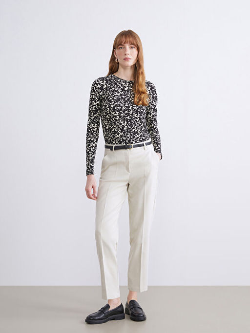 Bisiklet Yaka Desenli Bluz