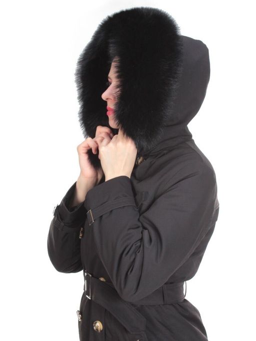 21002 BLACK Пальто зимнее женское MAILILUO (150 гр. холлофайбера) - Fashion фото 7