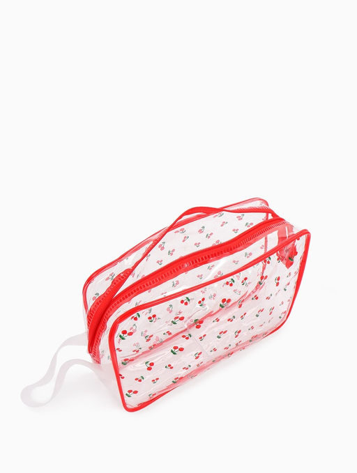 Косметичка ПВХ Вишня 23*6*15, отд на молнии, прозрачный