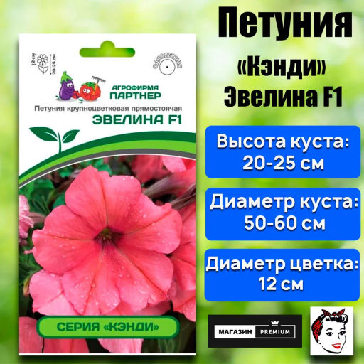 Петуния Кэнди Эвелина прямостоячая коралловая - Партнер фото 2