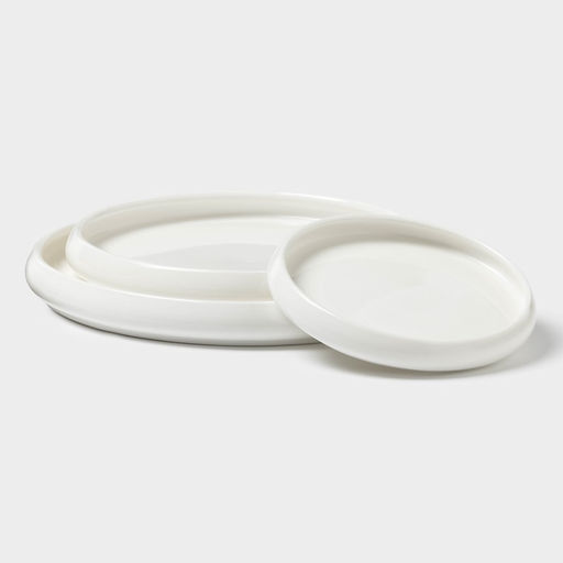 Тарелки Magistro OliveQueen, 3 шт.: d=14/19/23 см, фарфор, белые