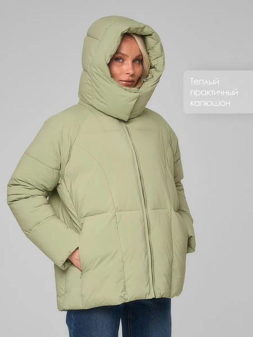ПУХОВИК ЖЕНСКИЙ ЗИМНИЙ КОРОТКИЙ С КАПЮШОНОМ