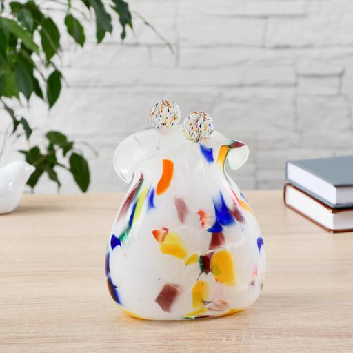 Ваза Кошелёк, h=16 см, в стеклокрошку, разноцветная