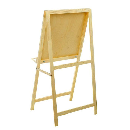 Мольберт тип «Хлопушка», 120×60×65 см, планшет 60×60 см, полка с двумя подстаканниками, неокрашенное дерево, Calligrata