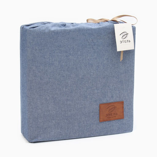 Постельное бельё Этель Denim евро, 200х220см, 220х240см, 50х70-2шт, цвет синий, жатый хлопок, 140 г/м2  фото 5