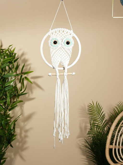 Ловец снов «Сова», 22×80 см, голубой глаз